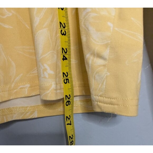 Hang Ten Womens XL Yellow Floral Long Sleeve Top shirt UV Protection Zipper Pock - Picture 8 of 10